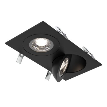 DALS Pivot Duo Flat LED Gimbal Downlight - 4" - 18W - CCT Selectable - Black - 120V