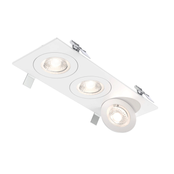 DALS Pivot Trio Flat LED Gimbal Downlight - 4" - 27W - CCT Selectable - White - 120V
