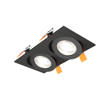 DALS Pivot Duo 4" LED Flat Gimbal Downlight - 1,830 Lumens - 18W - CCT Selectable + Dim to Warm - 120V - Black
