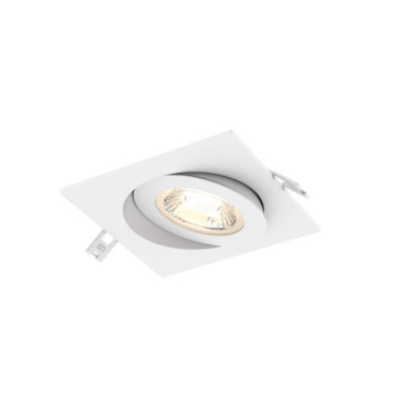 DALS Pivot Flat LED Gimbal Downlight - 4" Square - 9W - CCT Selectable - White - 120V