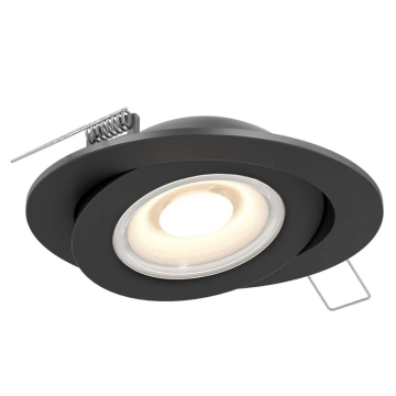 DALS Pivot Flat LED Gimbal Downlight - 6" - 14W - CCT Selectable - Black - 120V