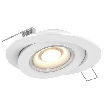DALS Pivot Flat LED Gimbal Downlight - 6" - 14W - CCT Selectable - White - 120V