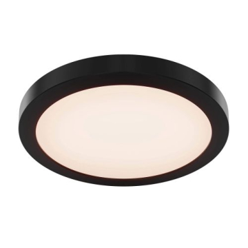 DALS Radiance 12" Metal LED Flush Mount - CCT Selectable - 120V - Black
