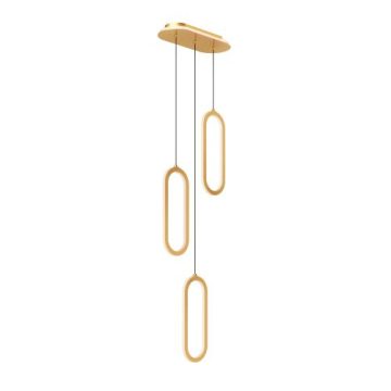 DALS Atom 3-Light LED Cluster Pendant - CCT Selectable - 120V - Gold