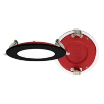 Lotus 4" Fire Rated Ultra Slim Round LED Downlight - 12W - CCT Selectable - 820 Lumens - 120V - Black