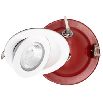 Lotus 4" Fire Rated Floating Gimbal LED Downlight - 9W - CCT Selectable - 800 Lumens - 120V - White