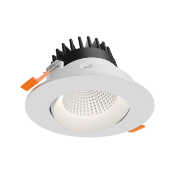 DALS Revolve 4" LED Regressed Gimbal Downlight - 1,260 Lumens - 15W - CCT Selectable + Dim to Warm - 120V - White