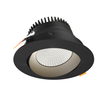 DALS Revolve 6" LED Regressed Gimbal Downlight - 1,750 Lumens - 20W - CCT Selectable + Dim to Warm - 120V - Black