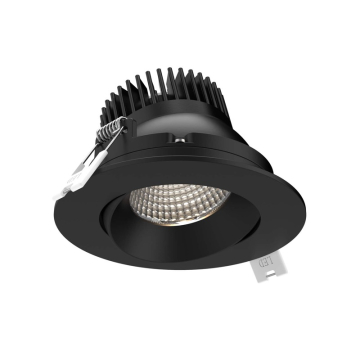 DALS Revolve Regressed LED Gimbal Downlight - 3.5" - 12W - CCT Selectable - 120V - Black