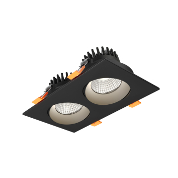 DALS Revolve Duo 3.5" LED Regressed Gimbal Downlight - 1,970 Lumens - 24W - CCT Selectable + Dim to Warm - 120V - Black