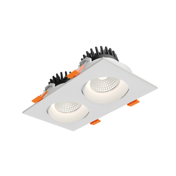 DALS Revolve Duo 3.5" LED Regressed Gimbal Downlight - 1,970 Lumens - 24W - CCT Selectable + Dim to Warm - 120V - White