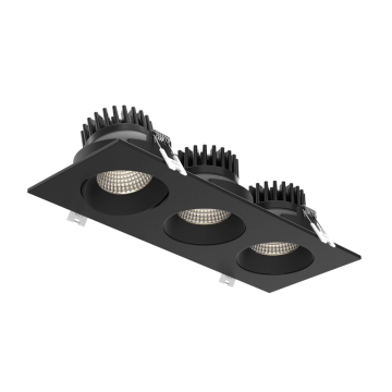 DALS Revolve Trio Regressed LED Gimbal Downlight - 3.5" - 36W - CCT Selectable - 120V - Black