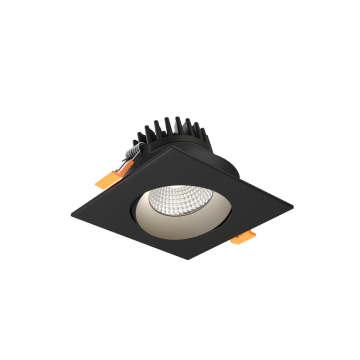 DALS Revolve 3.5" LED Square Regressed Gimbal Downlight - 1,030 Lumens - 12W - CCT Selectable + Dim to Warm - 120V - Black