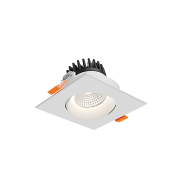 DALS Revolve 3.5" LED Square Regressed Gimbal Downlight - 1,030 Lumens - 12W - CCT Selectable + Dim to Warm - 120V - White