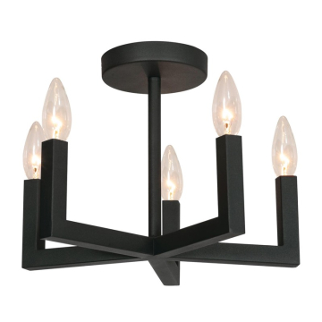 AFX Grace 5-Light Semi-Flush Mount - 120V - Black