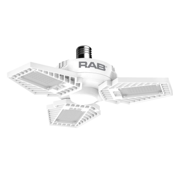 RAB 65W LED Adjustable Garage Light - 5000K - 8,000 Lumens - 120-277V
