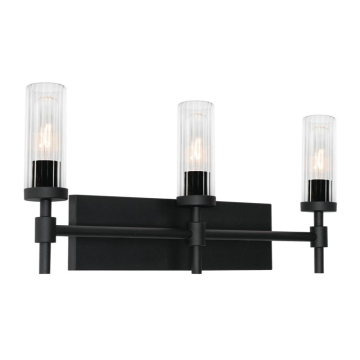 AFX Huntington 24" 3-Light Medium Base Vanity Light - 120V - Black