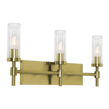 AFX Huntington 24" 3-Light Medium Base Vanity Light - 120V - Light Antique Brass