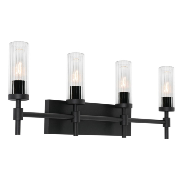 AFX Huntington 30" 4-Light Medium Base Vanity Light - 120V - Black