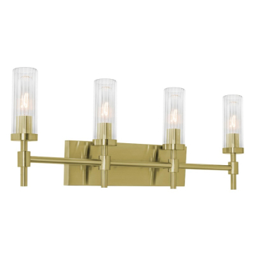 AFX Huntington 30" 4-Light Medium Base Vanity Light - 120V - Light Antique Brass