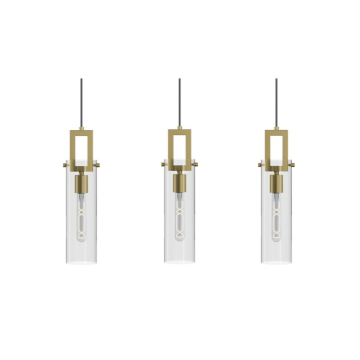 AFX Houston 3-Light Linear Pendant - 120V - Light Antique Brass