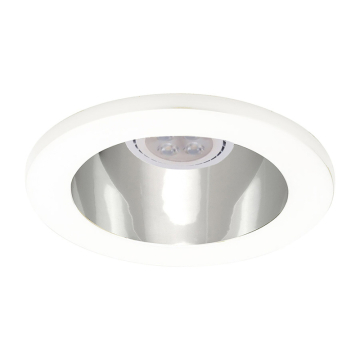 WAC Lighting 4" Low Voltage Round Open Specular Reflector Gimbal Downlight Trim w/ MR16 LED Lamp - 450 Lumens - 8W - 3000K - 12V - White