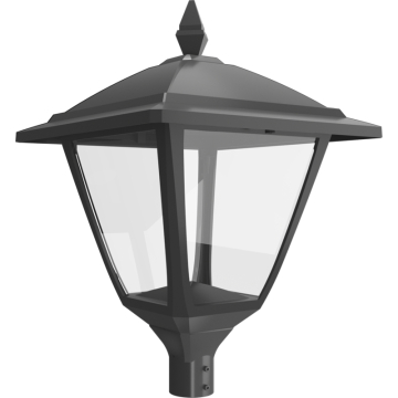 RAB Heritage Square Decorative Lantern with EX39 Base - Pole Mount - 120-277V - Bronze