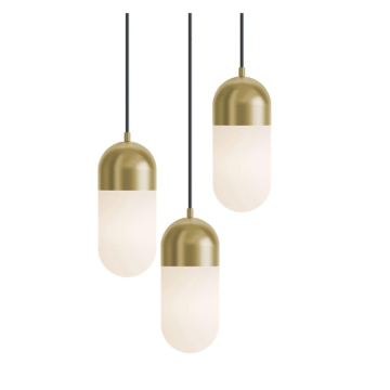 AFX Irvine 3-Light LED Round Pendant - 45W - CCT Selectable - 120V - Light Antique Brass