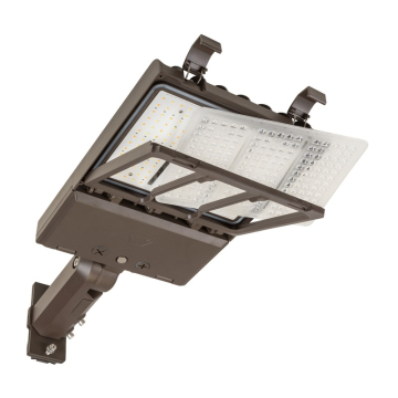 Keystone XFit OpticSwap LED Area Light - 19,600 Max Lumens - 70 | 100 | 140W - CCT Selectable - Type III|V - Universal Slipfitter - 120-277V - Bronze