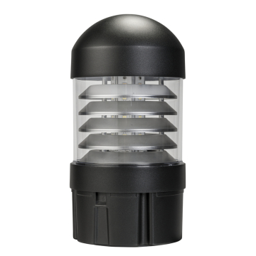 Keystone Louvered Reflector Dome Top Bollard Head - Photocell - 14 | 19 | 24W - CCT Selectable - 120-277V - Black