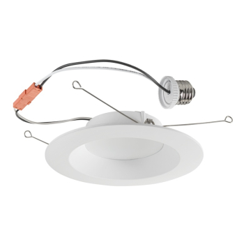 Keystone Contractor Series LED Retrofit Downlight - 6" Round - 960 Lumens - 10W - CCT Selectable - E26 Adapter Included - 120V - White - 12 Pack