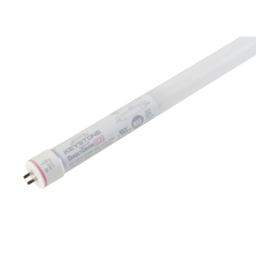 Keystone 48" LED T5 HE Tube - 1,800 Lumens - 12.5W - CCT Selectable - 120-277V - Coated Glass - Single or Double Ended