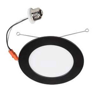 Keystone Aviva 6" Round Slim LED Wafer Retrofit Downlight - 11 | 13 | 15W - 120V - Black