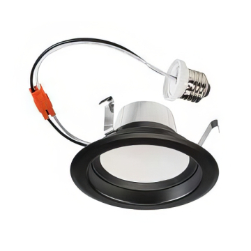 Keystone LED Retrofit Downlight - 4" Round - CCT Selectable - 8W - E26 Adapter Included - 120V - Black