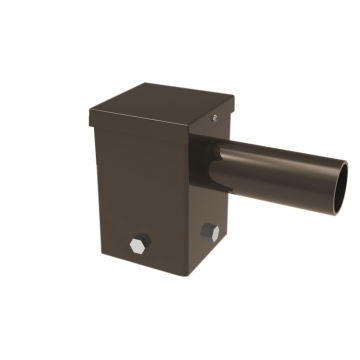 Keystone Single Horizontal 90º Pole Mount Top Tenon Adapter for 4" Square Poles