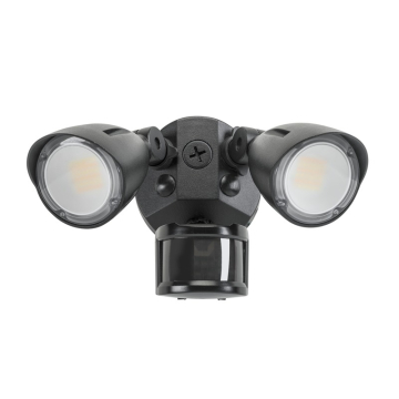 Keystone LED Dual Head Security Light - 2,480 Max Lumens - 10 | 15 | 20W - CCT Selectable - Motion Sensor - 120-277V - Black
