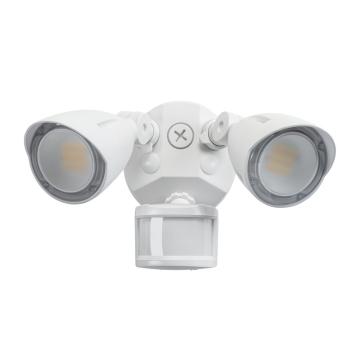 Keystone LED Dual Head Security Light - 2,480 Max Lumens - 10 | 15 | 20W - CCT Selectable - Motion Sensor - 120-277V - White