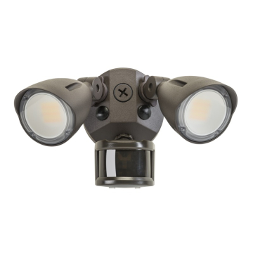 Keystone LED Dual Head Security Light - 2,480 Max Lumens - 10 | 15 | 20W - CCT Selectable - Motion Sensor - 120-277V - Bronze