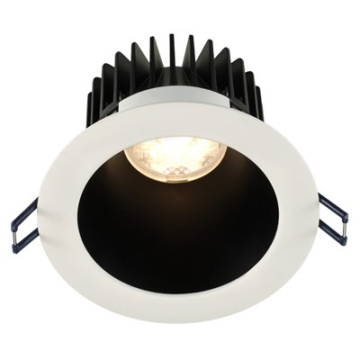 Lotus 4" Round Deep Regressed LED Downlight - 15W - Black Reflector - White Trim - 2700K - 1,380 Lumens - 120V