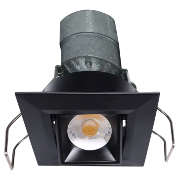 Lotus 2" Mini LED Square Gimbal Recessed Downlight - 6W - 3000K - 480 Lumens - 24V - Black