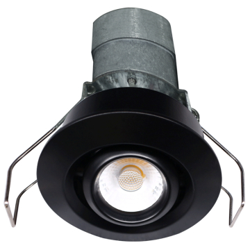 Lotus 2" Mini LED Round Gimbal Recessed Downlight - 6W - 3000K - 480 Lumens - 24V - Black