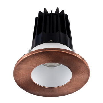 Lotus 2" LED Recessed Downlight - High Output - 15W - 2700K - 980 Lumens - Silver Reflector - Round Copper Trim - 120V