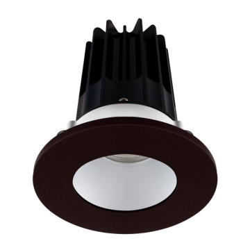Lotus 2" LED Recessed Downlight - 8W - 3000K - 600 Lumens - Silver Reflector - Round Bronze Trim - 120V