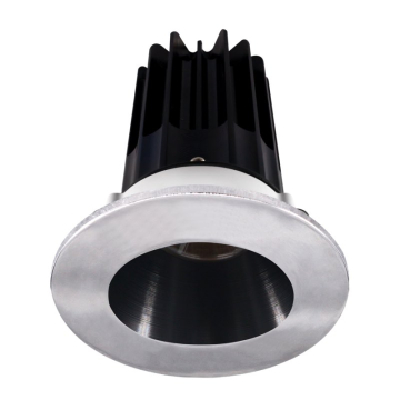 Lotus 2" LED Recessed Downlight - 8W - 2700K - 580 Lumens - Black Reflector - Round Chrome Trim - 120V