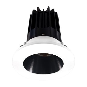 Lotus 2" LED Recessed Downlight - 8W - 2700K - 580 Lumens - Black Reflector - Round White Trim - 120V
