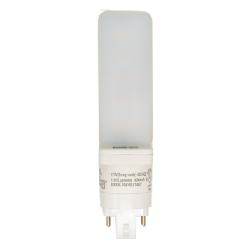 Light Efficient Design 4-Pin LED PL Retrofit Lamp - G/GX24q Base - 12W - 2700K - 1,100 Lumens - Horizontal Orientation - Type A Ballast Dependent