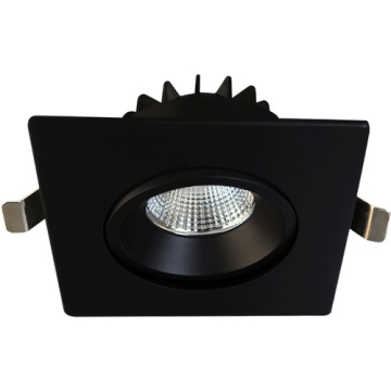 Lotus Venus 4" Square Recessed Gimbal LED Downlight - 12W - CCT Selectable - 920 Lumens - 120V - Black