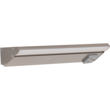 Task Lighting 10.5" 6W Lighted Power Strip - 1 Receptacle - 2700K - 300 Lumens - 12V - Satin Nickel