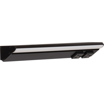 Task Lighting 12.5" 6W Lighted Power Strip - 2 Receptacles - 3000K - 600 Lumens - 12V - Black