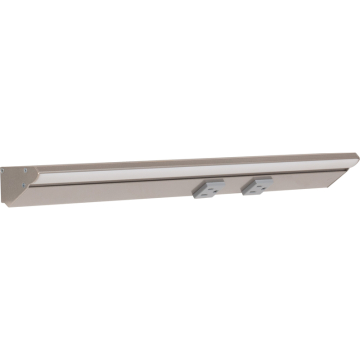 Task Lighting 18.5" 9W Lighted Power Strip - 2 Receptacles - 2700K - 900 Lumens - 12V - Satin Nickel